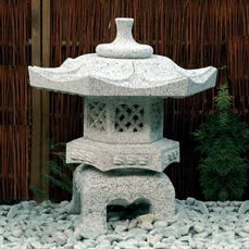 Rokkaku Yukimi Laterne, Granit hellgrau 